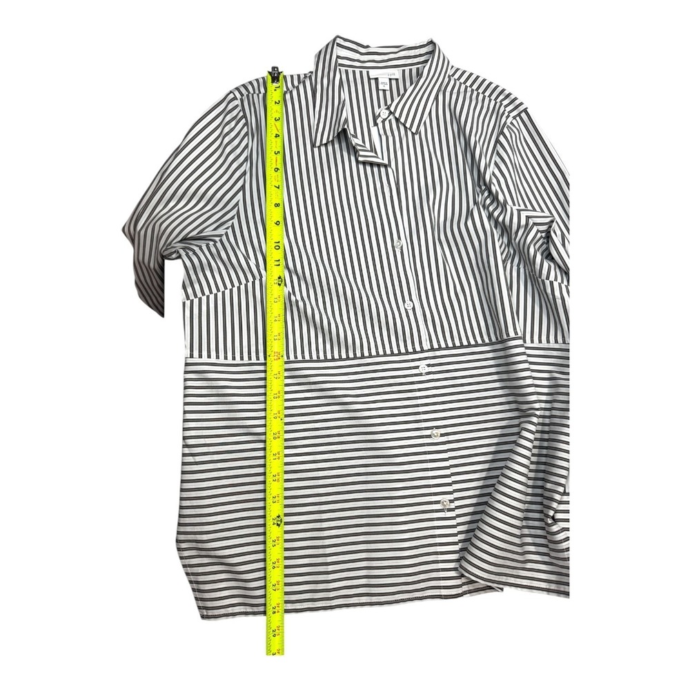 NEW J. Jill Womens Button Down Top Sz XL Black Striped Shirt Office‎ Career Fall - Picture 13 of 14